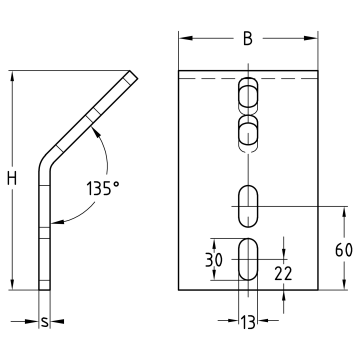 Equerre d’angle MPT 45˚ 